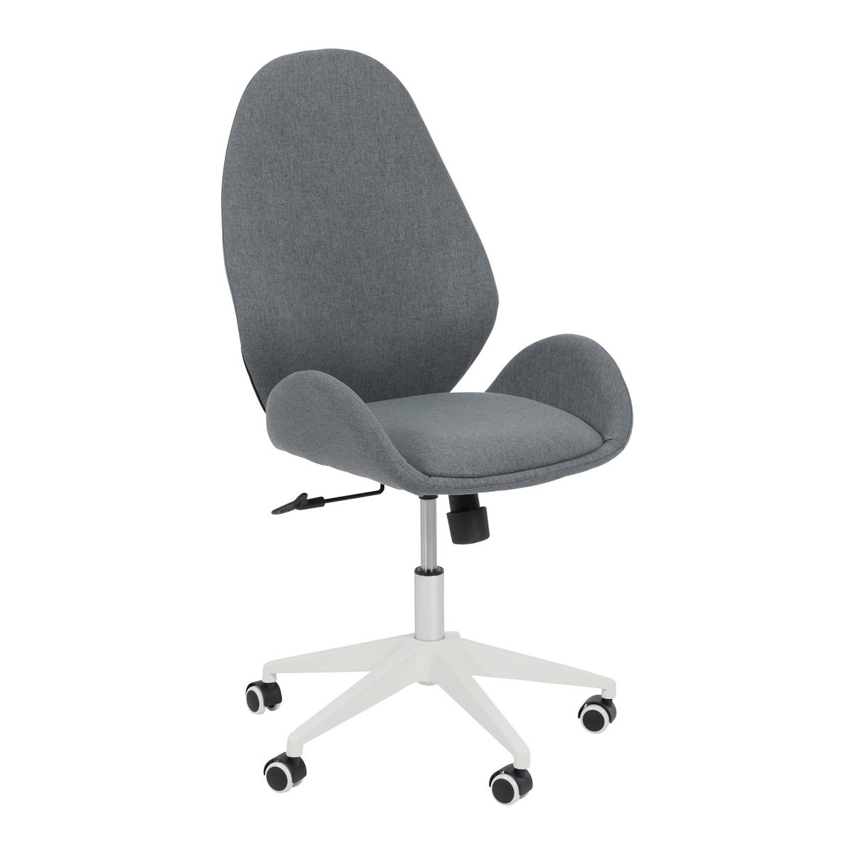 KRZESŁO OBROTOWE LEILA - biały/szary, Modern, tworzywo sztuczne/metal (56/105-115/57cm) - Bessagi Home