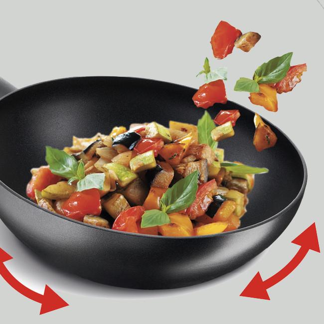 PATELNIA WOK G28919 TEFAL - czarny, Basics, metal (28cm) - Tefal