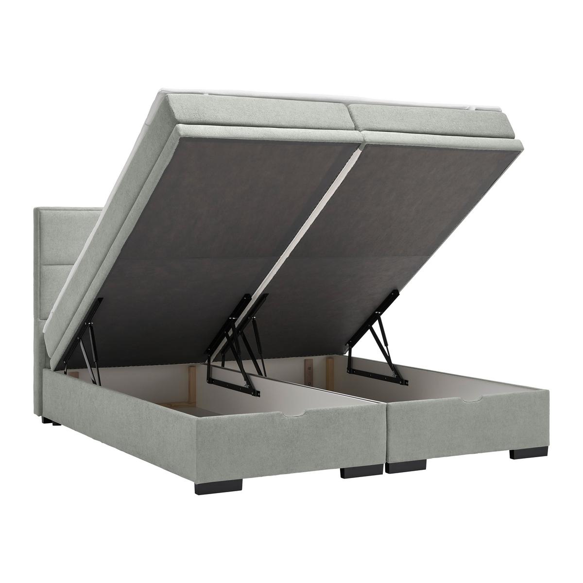 Boxspring Krevet Ethan - tamno siva/crna, Moderno, tekstil/plastika (160/200cm) - Premium Living