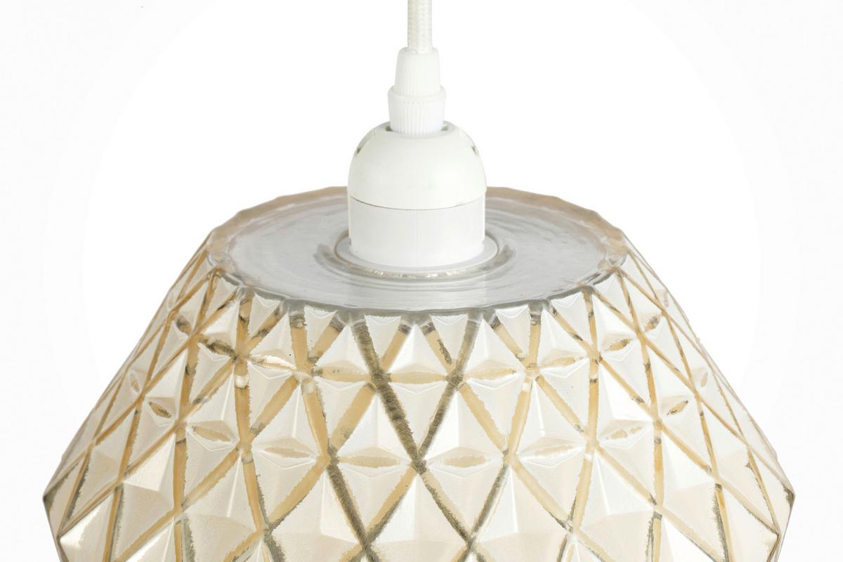 Hängeleuchte Lumi Gold / Weiß - Weiss/Goldfarben, Basics, Glas (20/20/27cm) - Kayoom