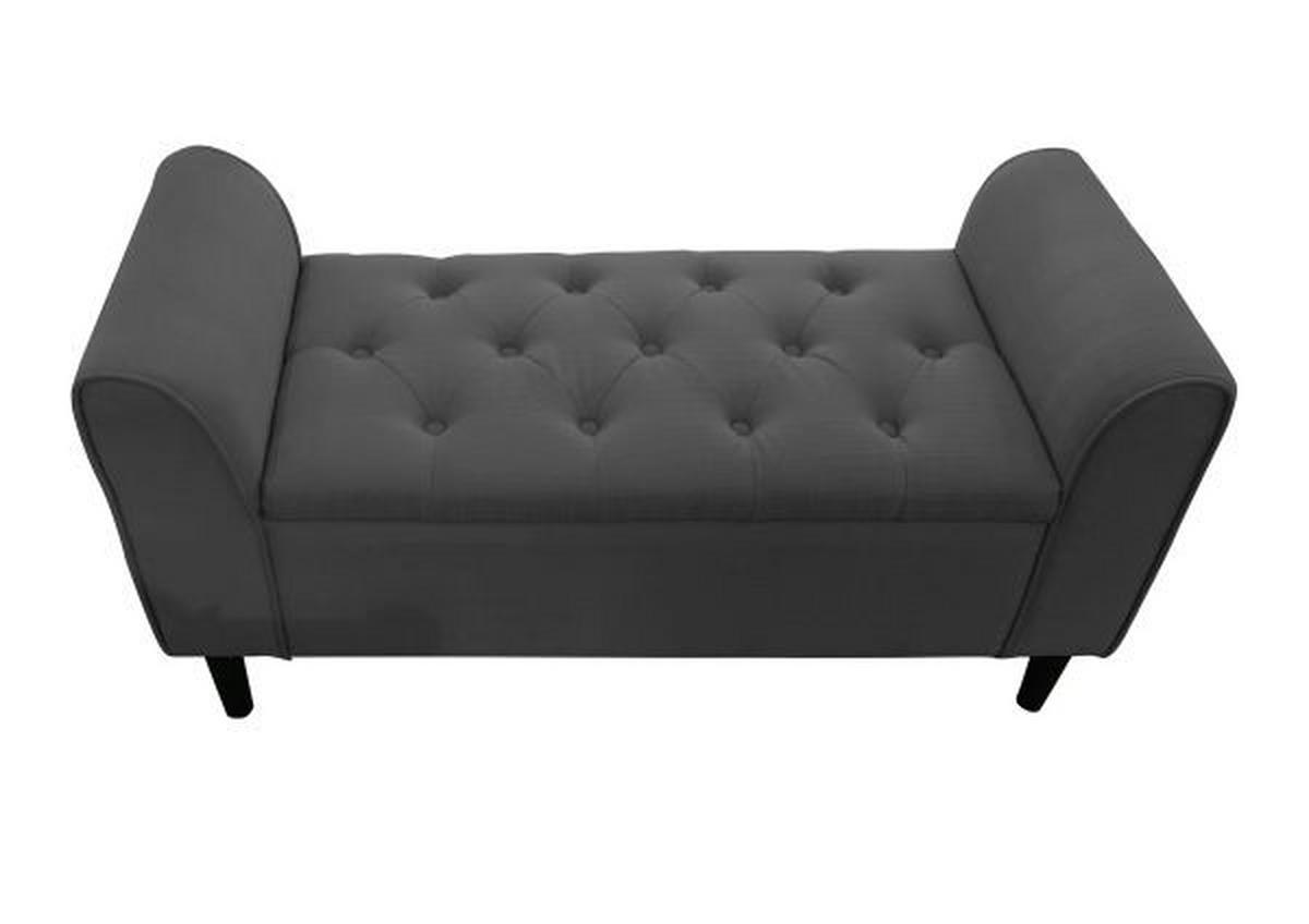 Sitzbank in Anthrazit - Anthrazit/Schwarz, ROMANTIK / LANDHAUS, Holzwerkstoff/Textil (115/58/44cm) - Premium Living