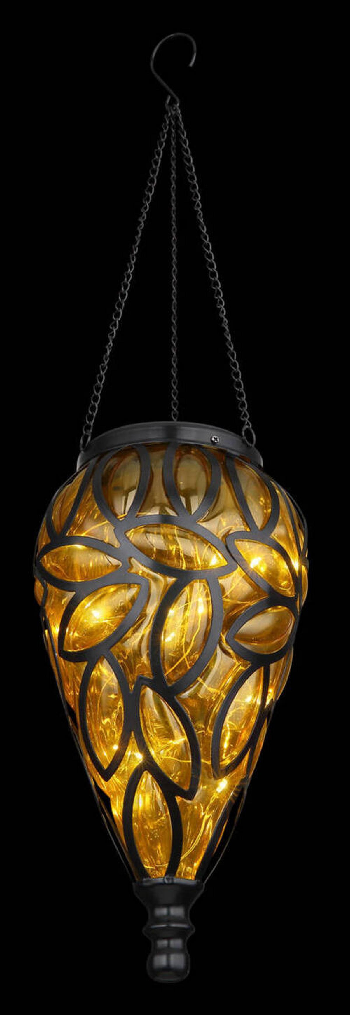 Solarna Svetilka Lantern, S Sijalko - črna/oranžna, Basics, kovina/umetna masa (13,5/50cm) - Globo