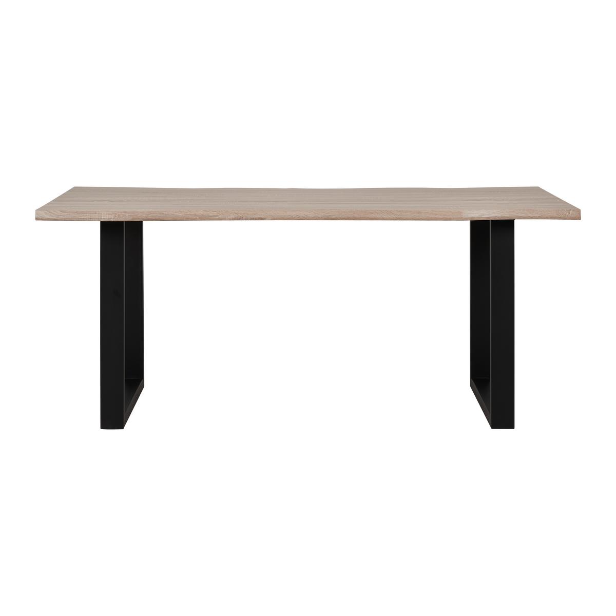 Esstisch Holz "Elicia", ca. 180x90 cm, Eiche - Eichefarben/Schwarz, Modern, Metall (180/76/90cm) - Bessagi Home