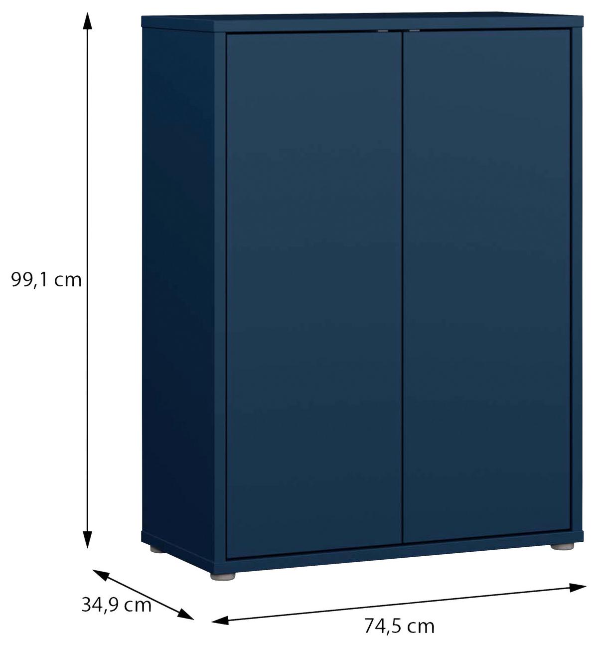 Omara Za Čevlje Alice, Temno Modra - siva/temno modra, Moderno, umetna masa/leseni material (74,5/99,1/34,9cm) - Modern Living