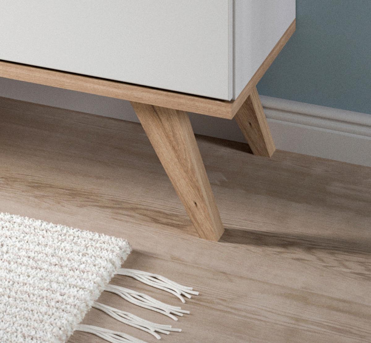 Komoda Stockholm, Barva Hrasta, Bela - barve hrasta/bela, Design, leseni material (185/95/40cm) - MID.YOU