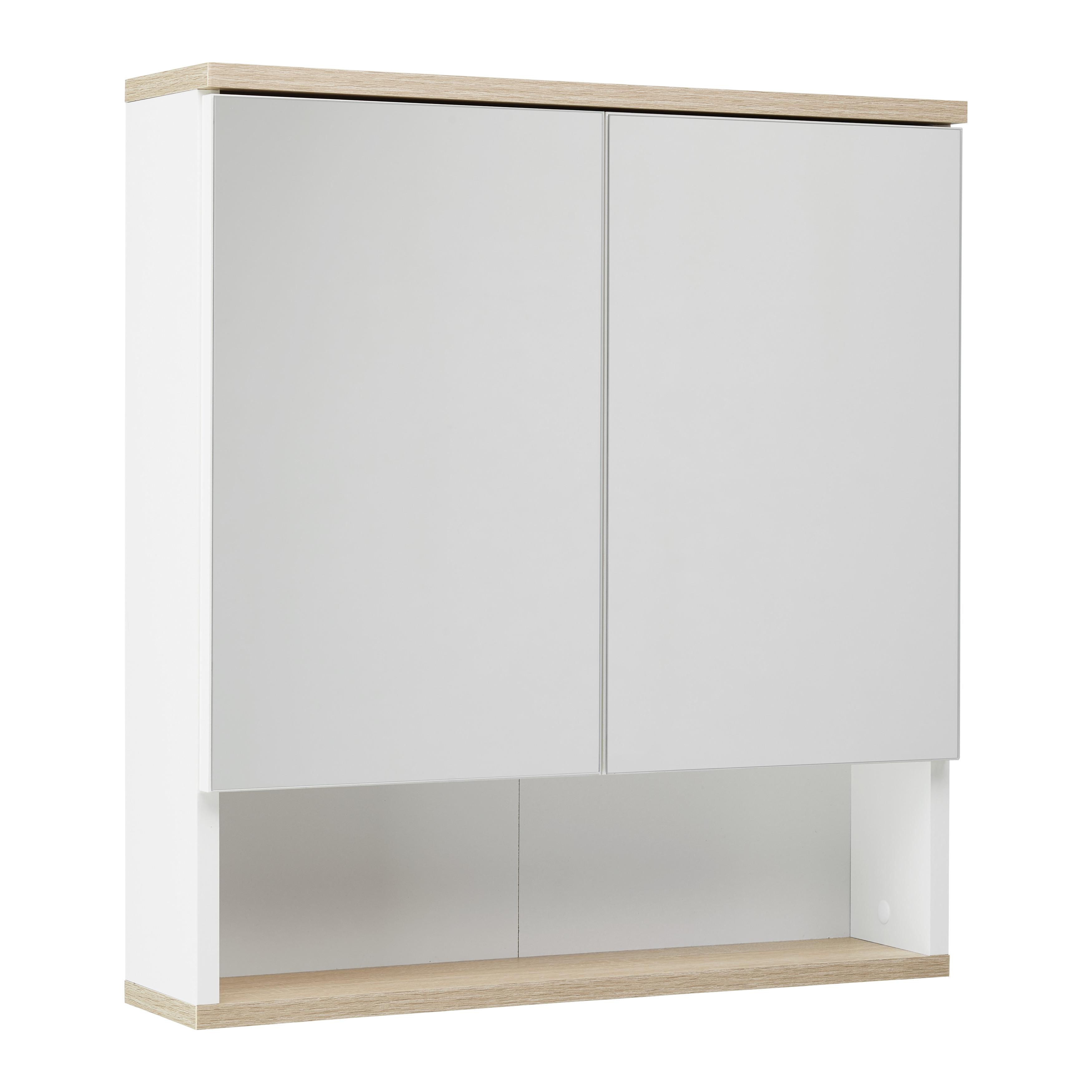 Spiegelschrank Yasmin in Weiß - Weiß, Basics, Glas/Holzwerkstoff (60/65/13,9cm) - MID.YOU