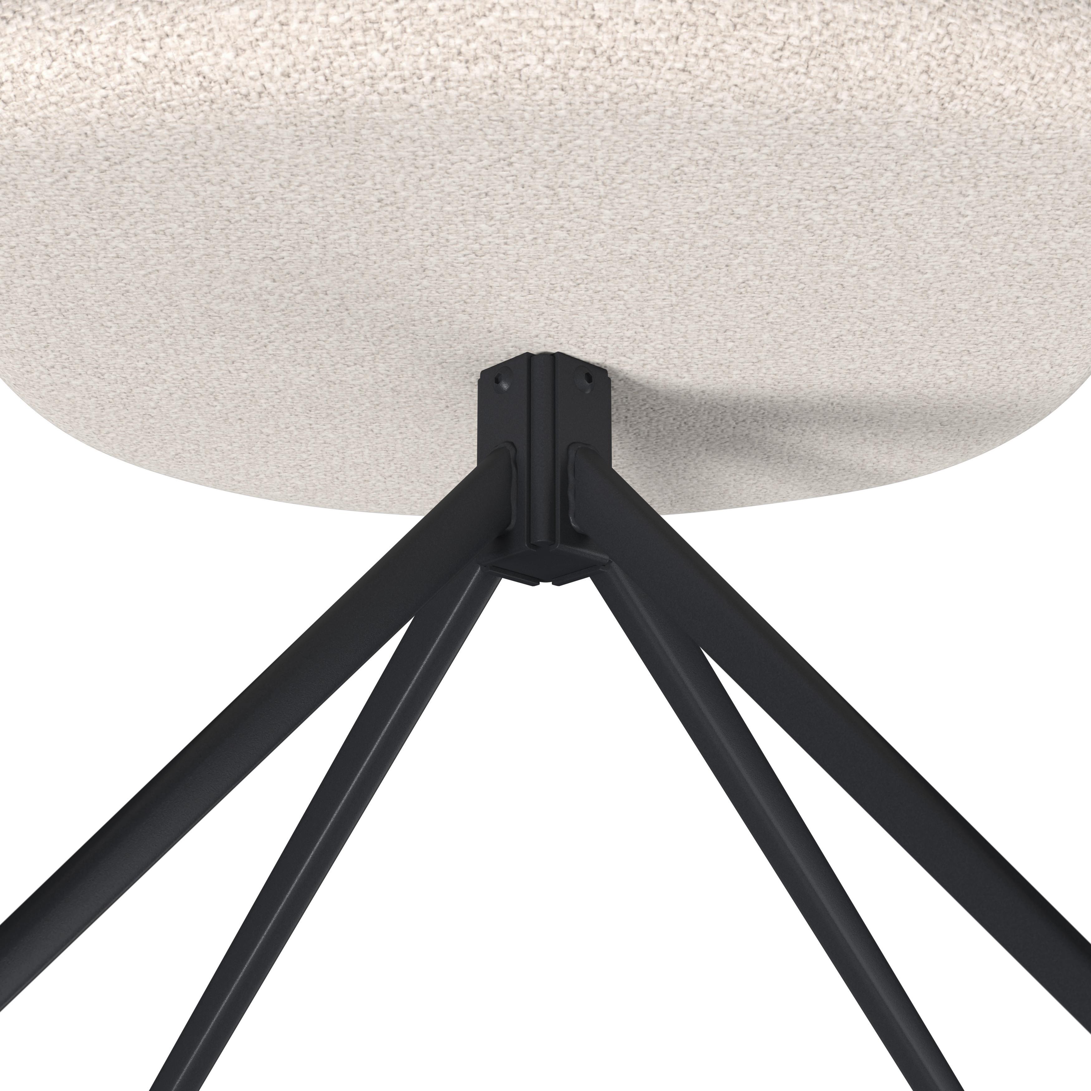 STOL MED ARMSTÖD KARO - svart/cremefärgad, Modern, metall/textil (58/88/65cm) - Bessagi Home