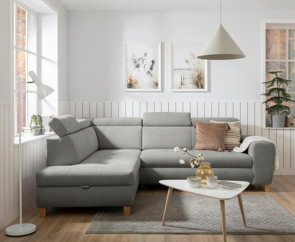 Kutna Garnitura Lugo - siva, Moderno, drvo/metal (205/98/266cm) - Modern Living