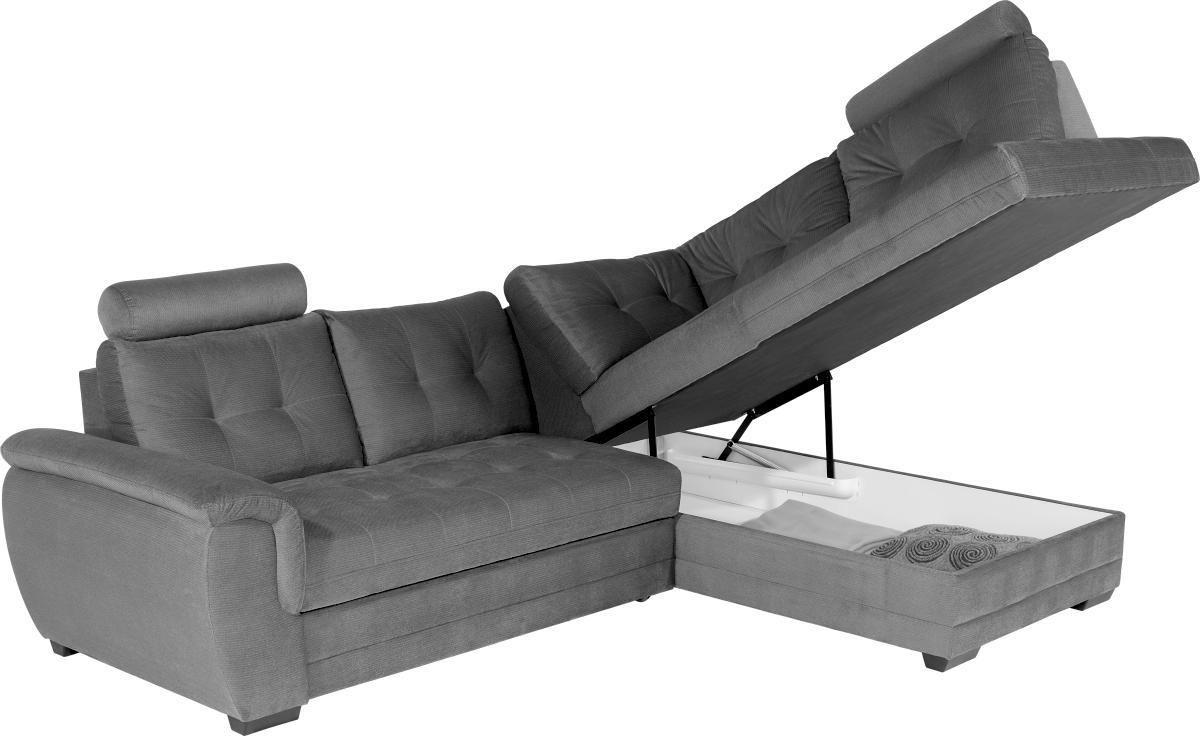 Canapea modulară Falco - gri deschis, Konventionell, textil (251/183cm) - Ondega