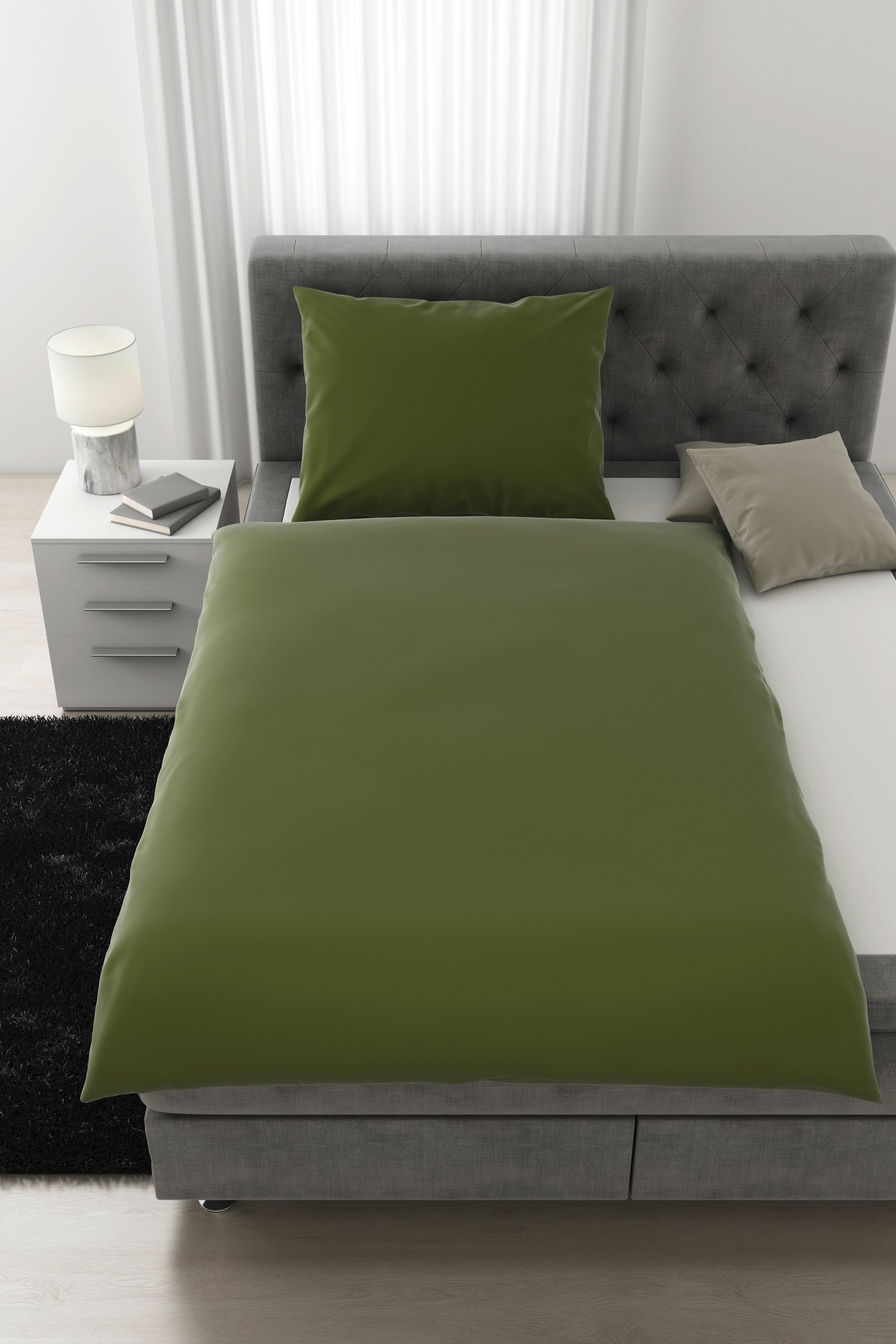 Posteljnina Alex Uni - olivno zelena , Moderno, tekstil (140/200cm) - Premium Living