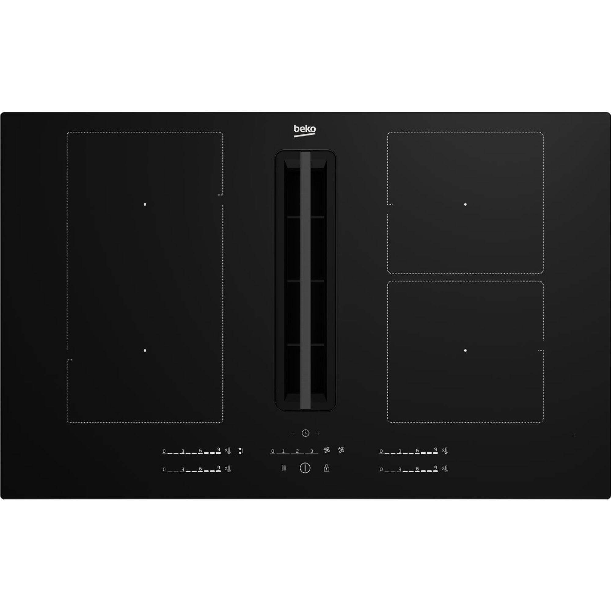Kochfeld-Dunstabzug-Kombi, HIXI84700UF - Schwarz, MODERN (82cm) - Beko