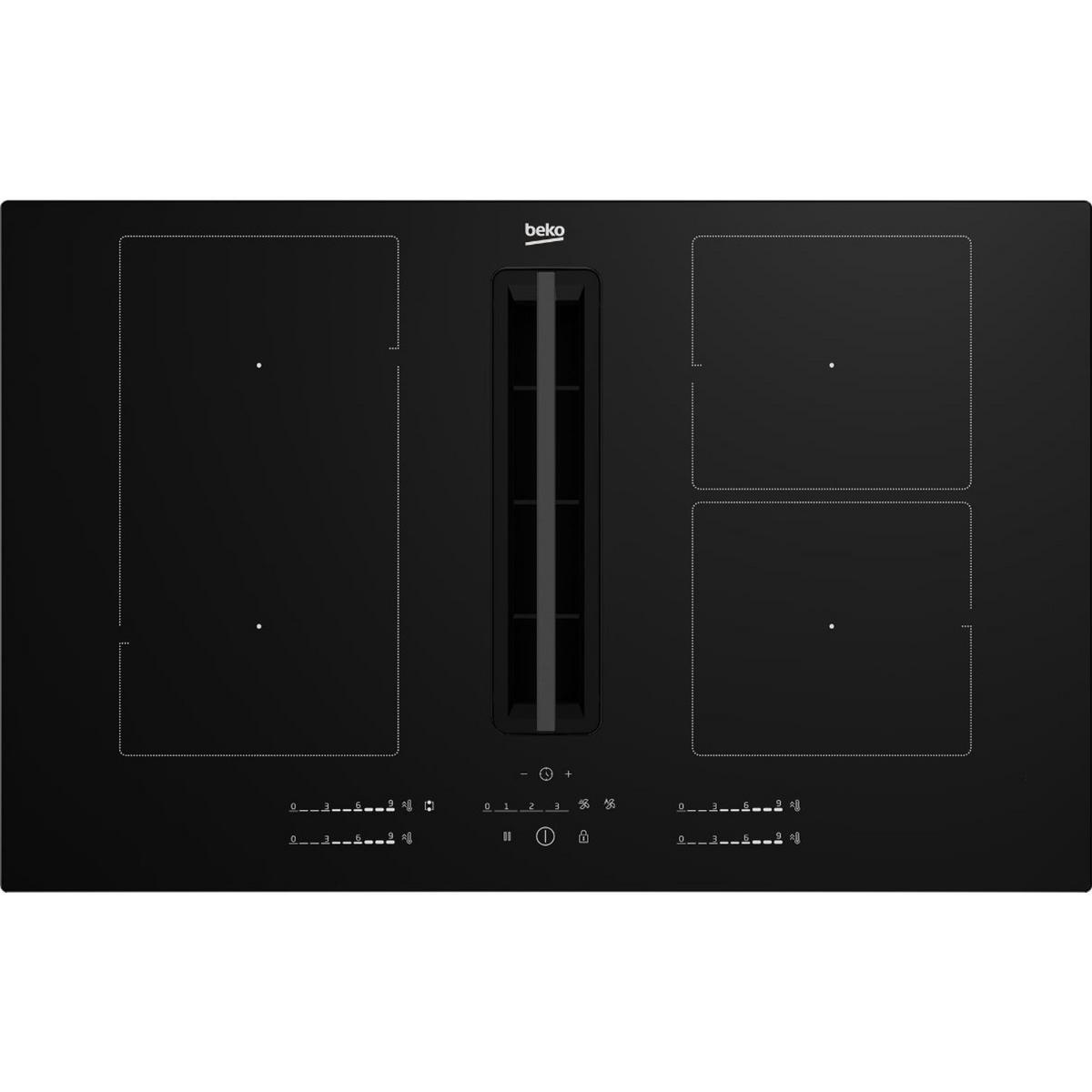 Kochfeld-Dunstabzug-Kombi, HIXI84700UF - Schwarz, MODERN (82cm) - Beko