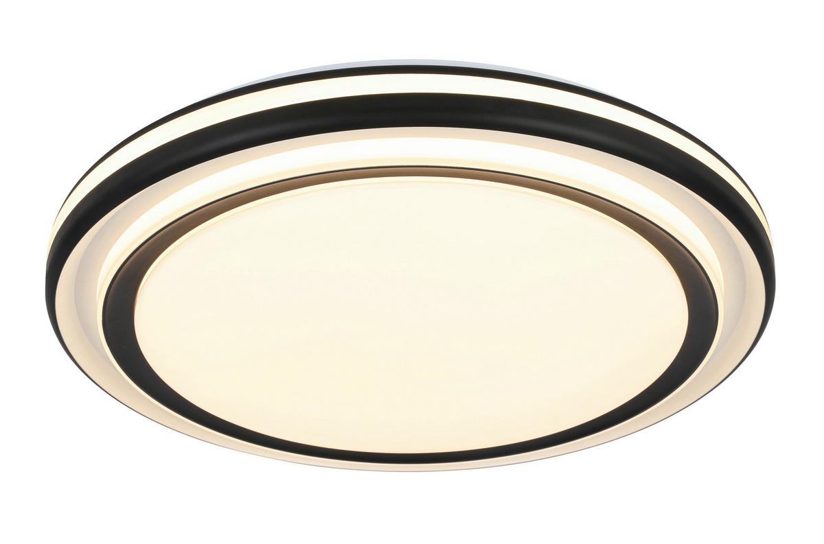 Led Mennyezeti Lámpa Huny - fekete/fehér, Modern, műanyag/fém (65/9cm) - Mömax