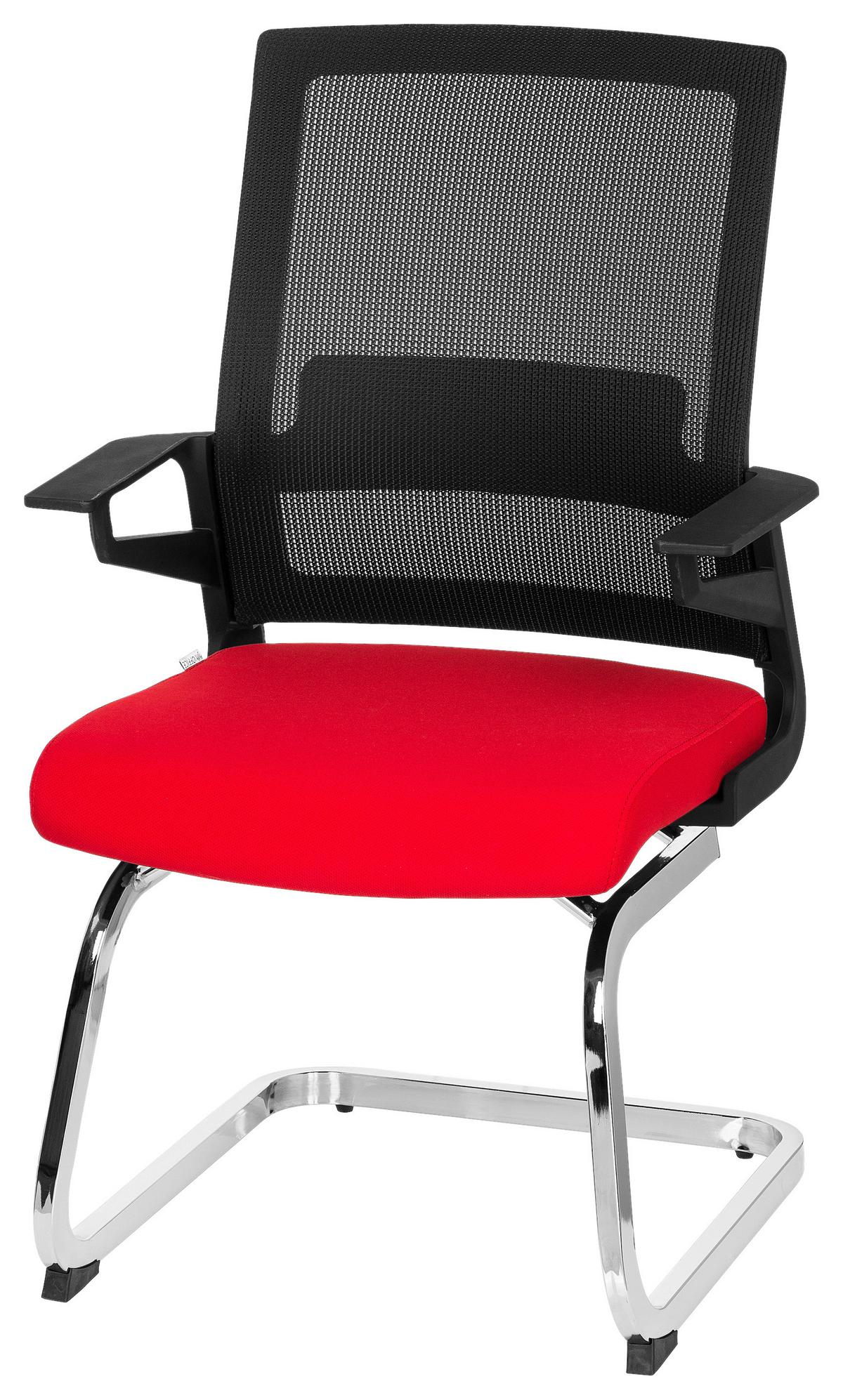 Konferenčni Stol Inventor V, Črna, Rdeča - barve kroma/rdeča, Moderno, kovina/umetna masa (59/95/54cm) - MID.YOU