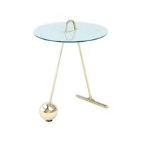 BEISTELLTISCH 7QGB3 - Weiss/Goldfarben, Basics, Glas/Metall (46/60cm) - Kayoom