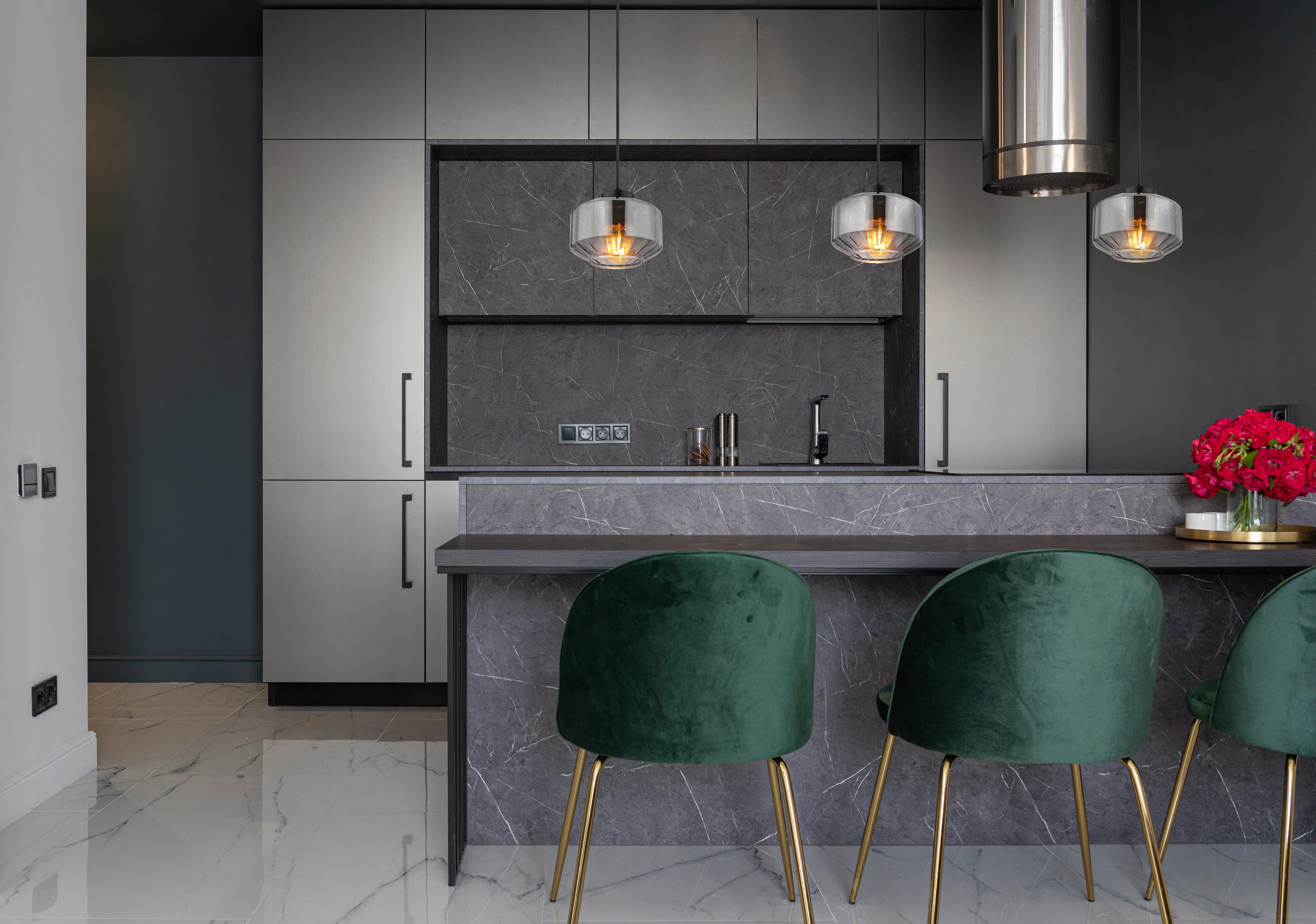 Hängeleuchte CHRISTIANA max. 40 Watt - Schwarz, Design, Glas/Metall (18/120cm) - Globo