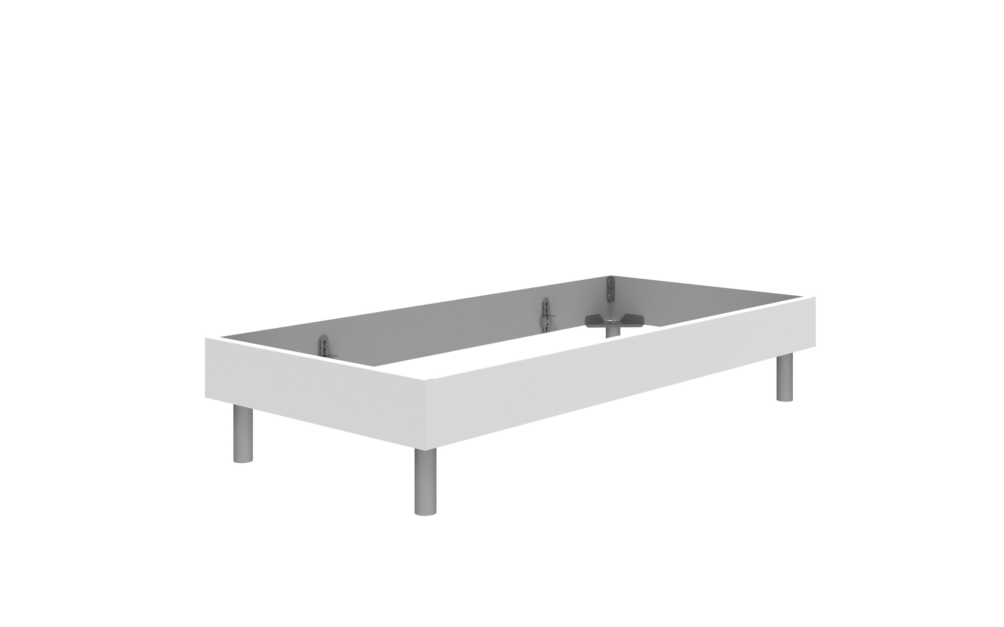 Posteljni Okvir Easy, Bela, 90x200 - bela/barve aluminija, Moderno, kovina/leseni material (90/200cm) - Mömax