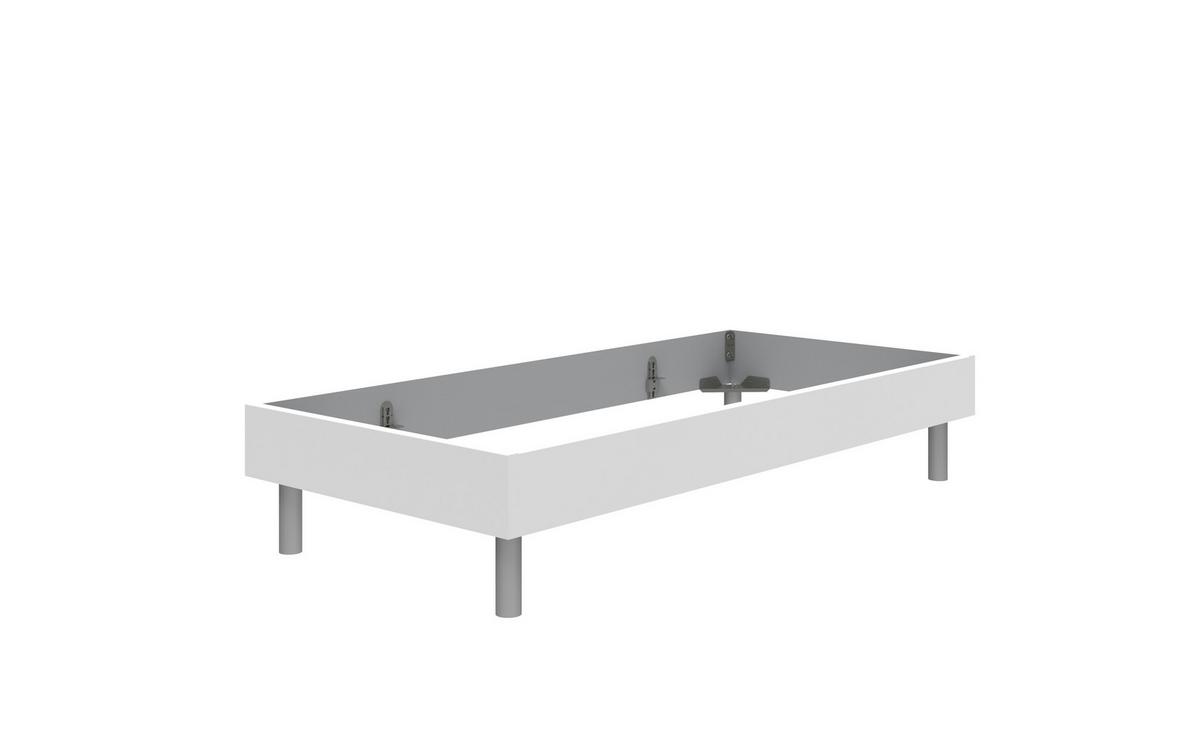 Posteljni Okvir Easy, Bela, 90x200 - bela/barve aluminija, Moderno, kovina/leseni material (90/200cm) - Mömax