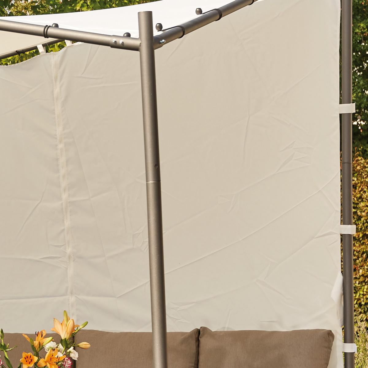 Pavillon-Seitenteil Berlino B: 300 cm, 2-tlg. - Weiß, KONVENTIONELL, Textil (300/256cm) - Siena Garden