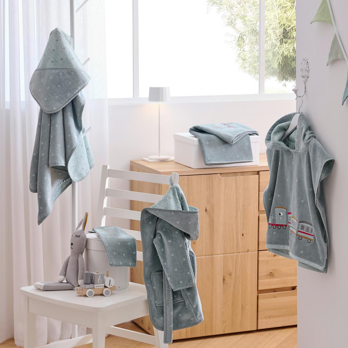 SZLAFROK DZIECIĘCY BY TRAIN - zielony, Trend, tkanina - Patinio