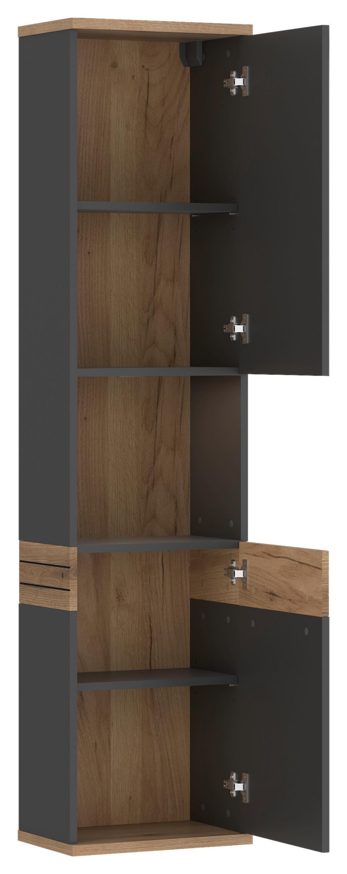 Dulap înalt Cotia - culoare lemn stejar/antracit, Modern, material pe bază de lemn (40/170/30cm) - James Wood