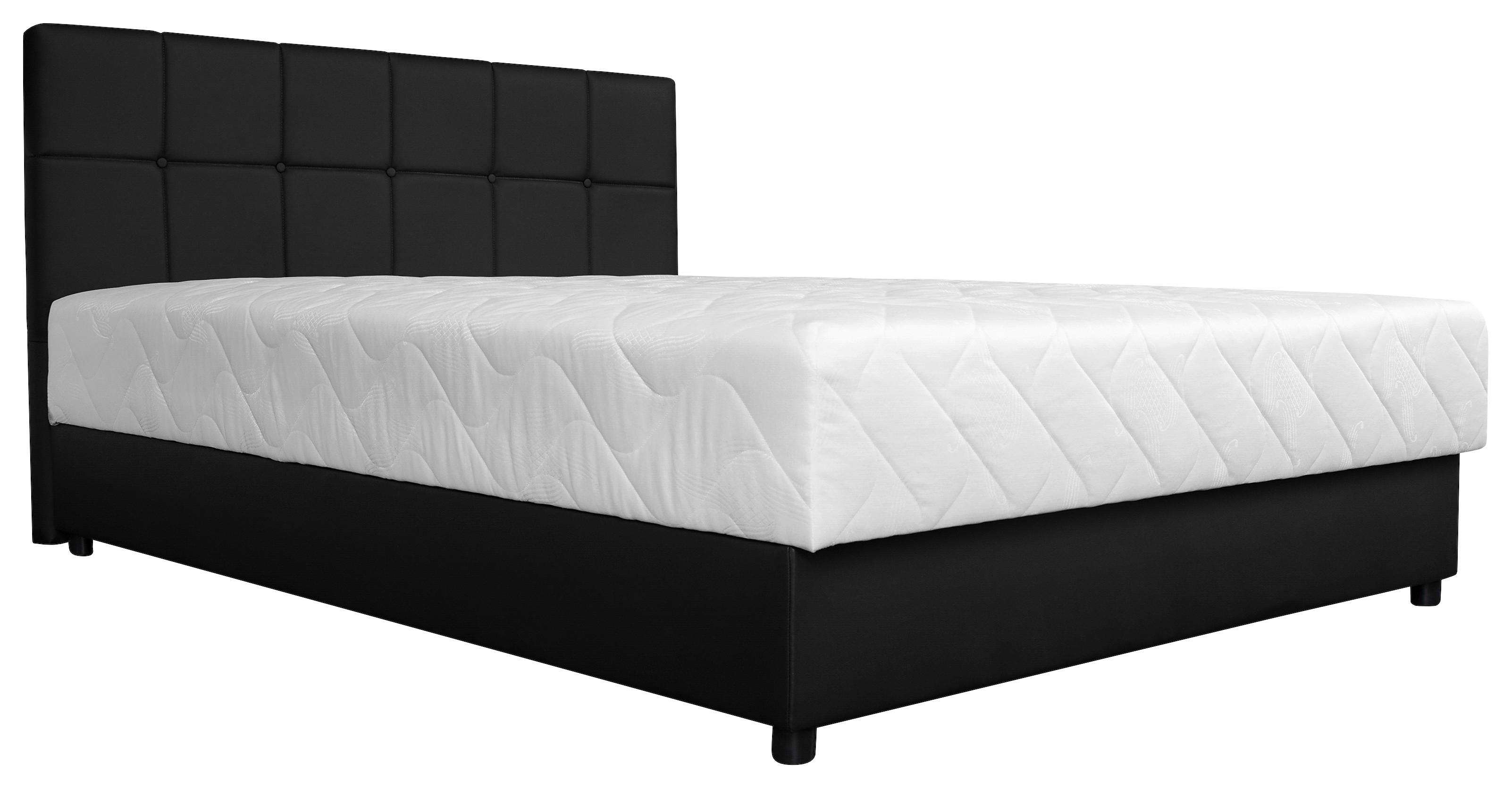 Oblazinjena Postelja Super Soft, Črna, 150x200 - črna/siva, Moderno, tekstil/leseni material (150/100/210cm) - Modern Living