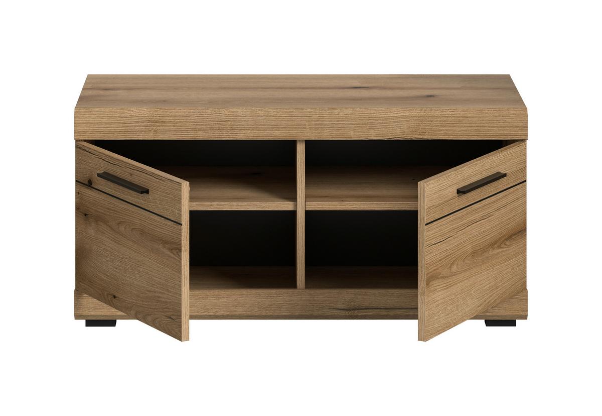 Garderobna Klop Scout, Barva Hrasta, Z Blazino - siva/temni hrast, Design, umetna masa/tekstil - Livetastic