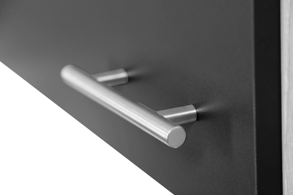 Majhna Kuhinja Merle, 100cm - srebrne barve/črna, Basics, kovina/leseni material (100cm) - Respekta