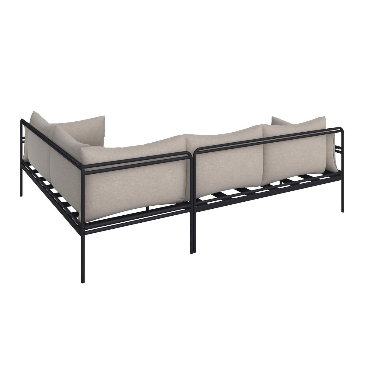 Kerti Garnitúra Anny - bézs/sötétszürke, Modern, Üveg/textil (218/170/72cm) - Bessagi Garden
