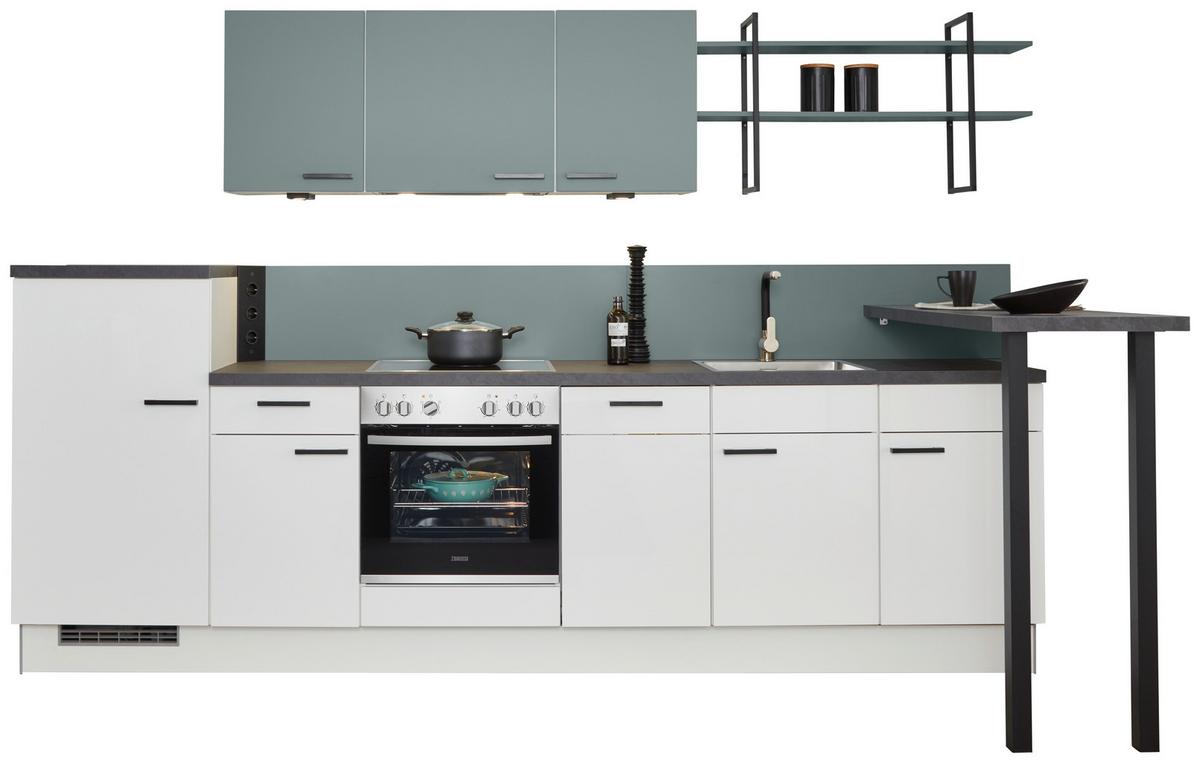 Küchenblock PN215/105 - Dunkelgrau/Schwarz, MODERN, Holzwerkstoff (320cm) - Pino