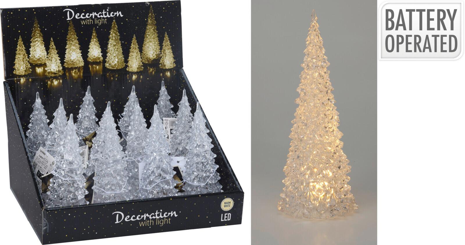 Led Karácsonyi Figura X-Mas Tree - átlátszó, műanyag (7/17cm)
