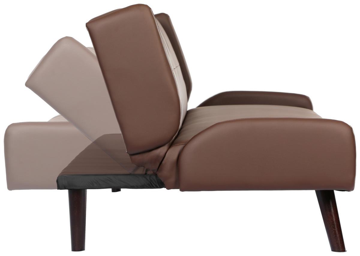 Zofa S Posteljno Funkcijo Rotterdam, Rjava - temno rjava/rjava, Basics, tekstil/les (185/77/91cm) - P & B