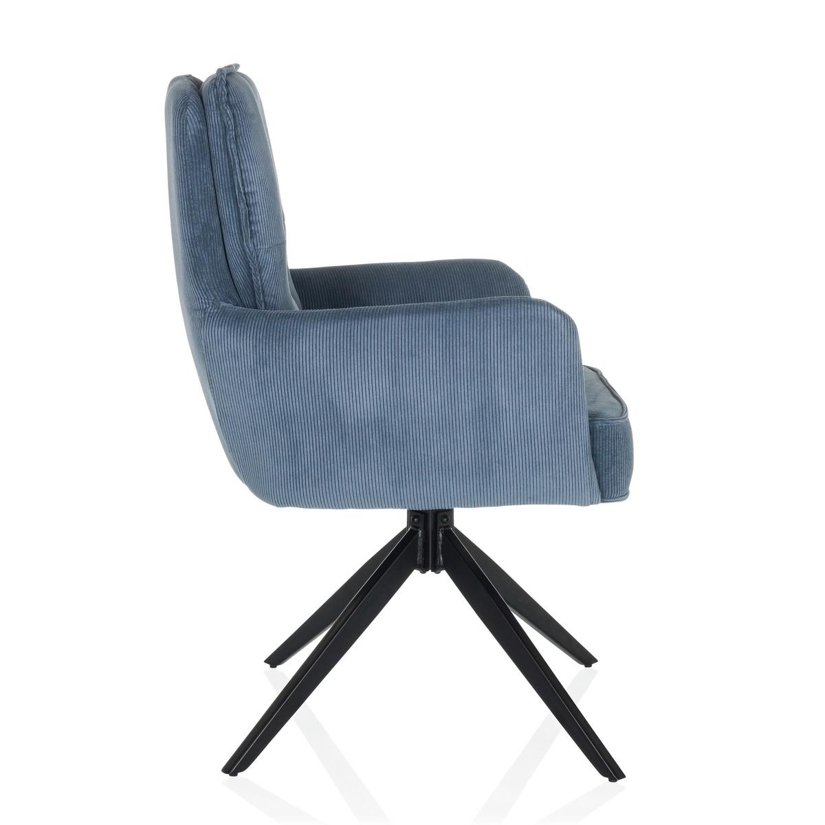 Naslanjač Tarugo, Modra - modra/črna, Moderno, kovina/tekstil (58/94/60cm) - MID.YOU