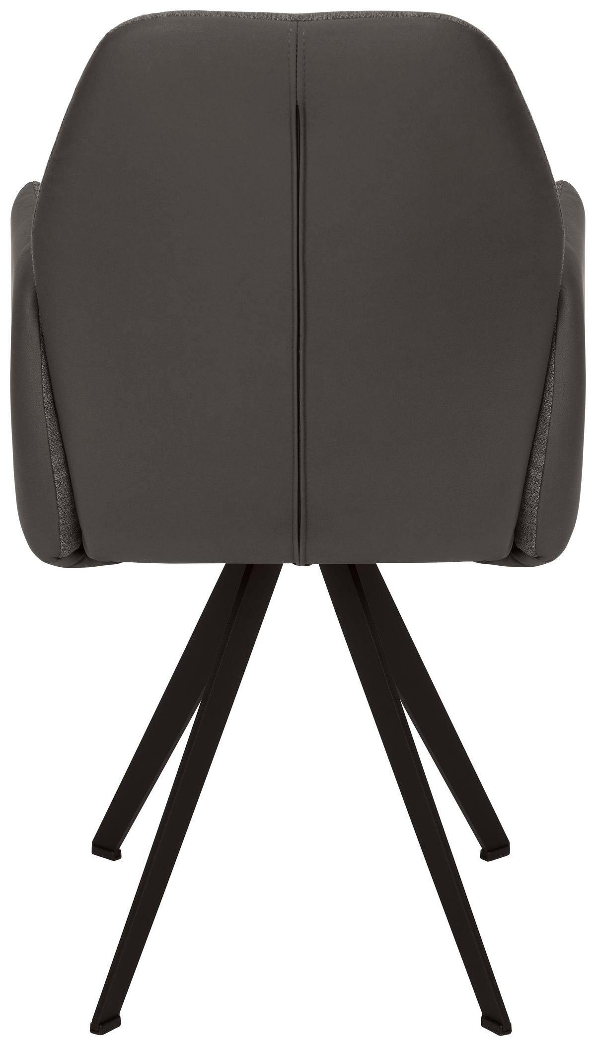 Armlehnstuhl Storm Grau Dunkelgrau - Dunkelgrau/Schwarz, Modern, Textil/Metall (57/96,5/63cm) - Premium Living
