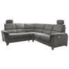 Ecksofa Parole Dunkelgrau Struktur - Wildeiche/Dunkelgrau, KONVENTIONELL, Holz/Textil (238/241cm) - Livetastic