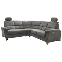 Ecksofa Parole Dunkelgrau Struktur - Wildeiche/Dunkelgrau, KONVENTIONELL, Holz/Textil (238/241cm) - Livetastic