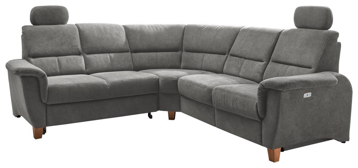Ecksofa Parole Dunkelgrau Struktur - Wildeiche/Dunkelgrau, KONVENTIONELL, Holz/Textil (238/241cm) - Livetastic