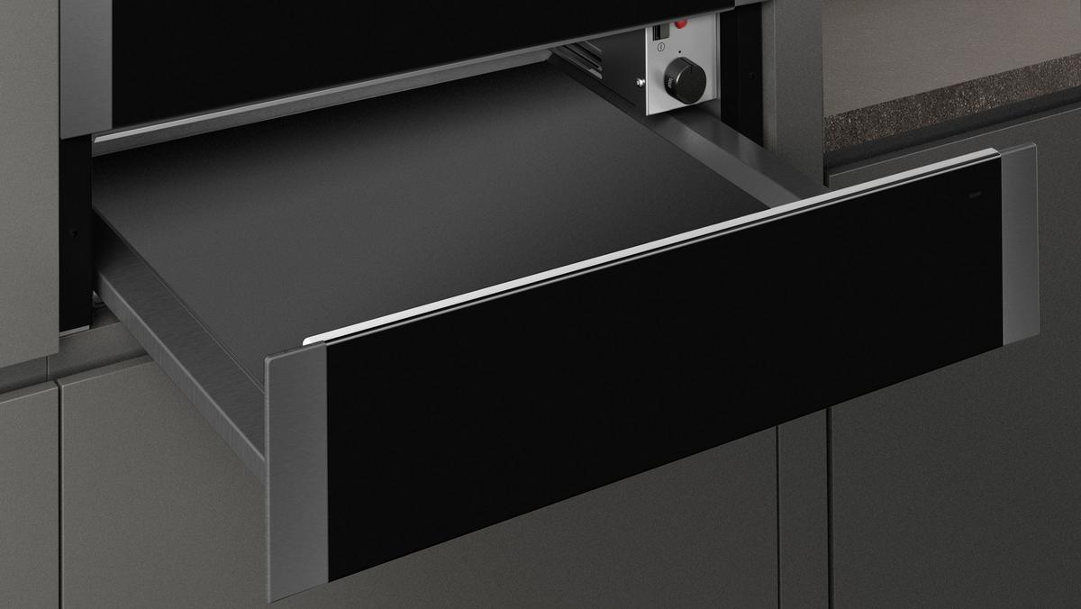 SZUFLADA GRZEWCZA N1AHA01G0  -TOP- - kolor stalowy/czarny, Design, metal (59,4/14,0/54,0cm) - Neff