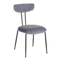 Stuhl Tylor Dunkelgrau Samt Gepolstert - Dunkelgrau/Schwarz, MODERN, Textil/Metall (45/85/58cm) - Bessagi Home