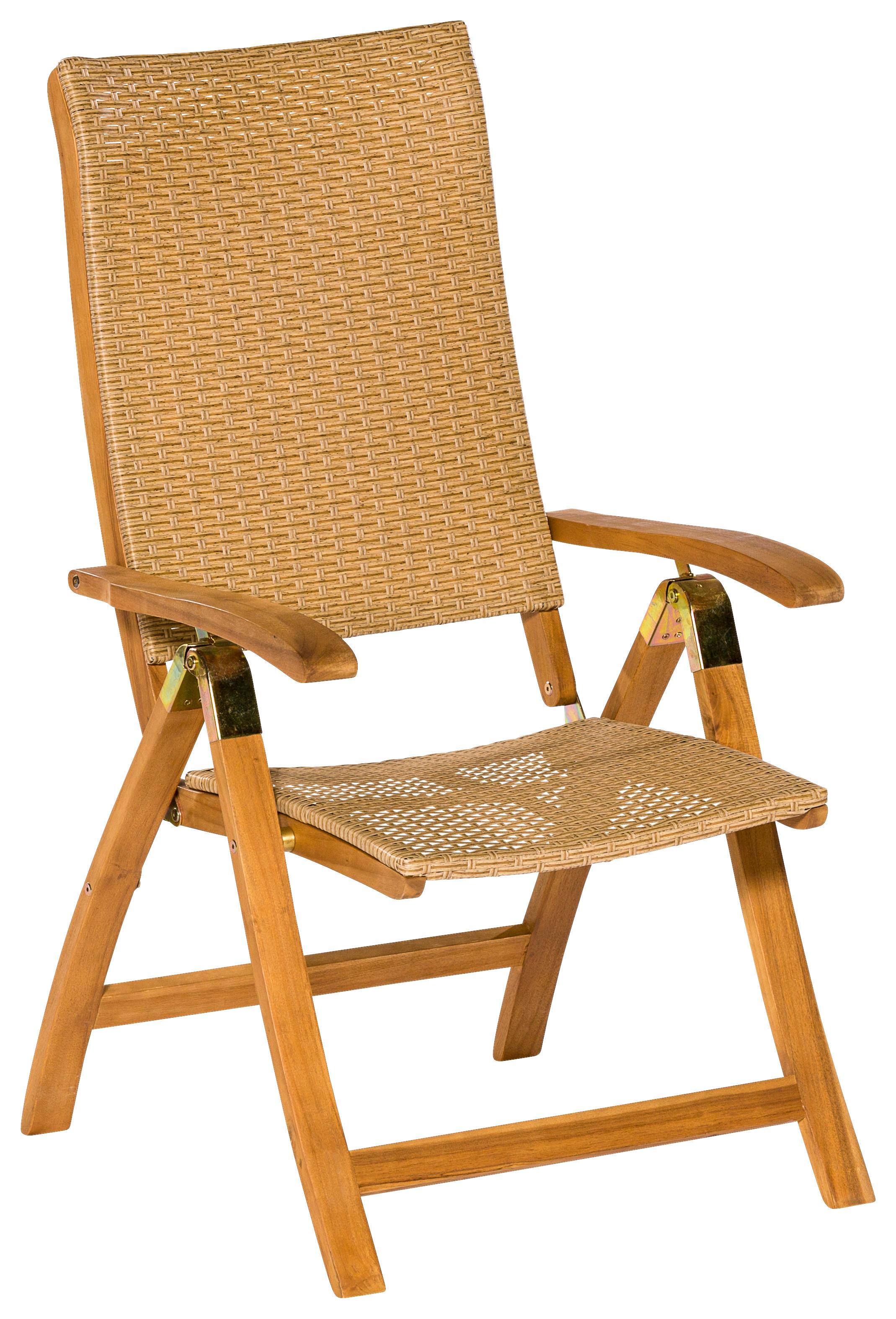 Vrtni Stol Capri, Zložljiv, Masivno - naravne barve, Moderno, kovina/umetna masa (62/114/103cm) - Gardenson