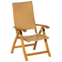 Vrtni Stol Capri, Zložljiv, Masivno - naravne barve, Moderno, kovina/umetna masa (62/114/103cm) - Gardenson