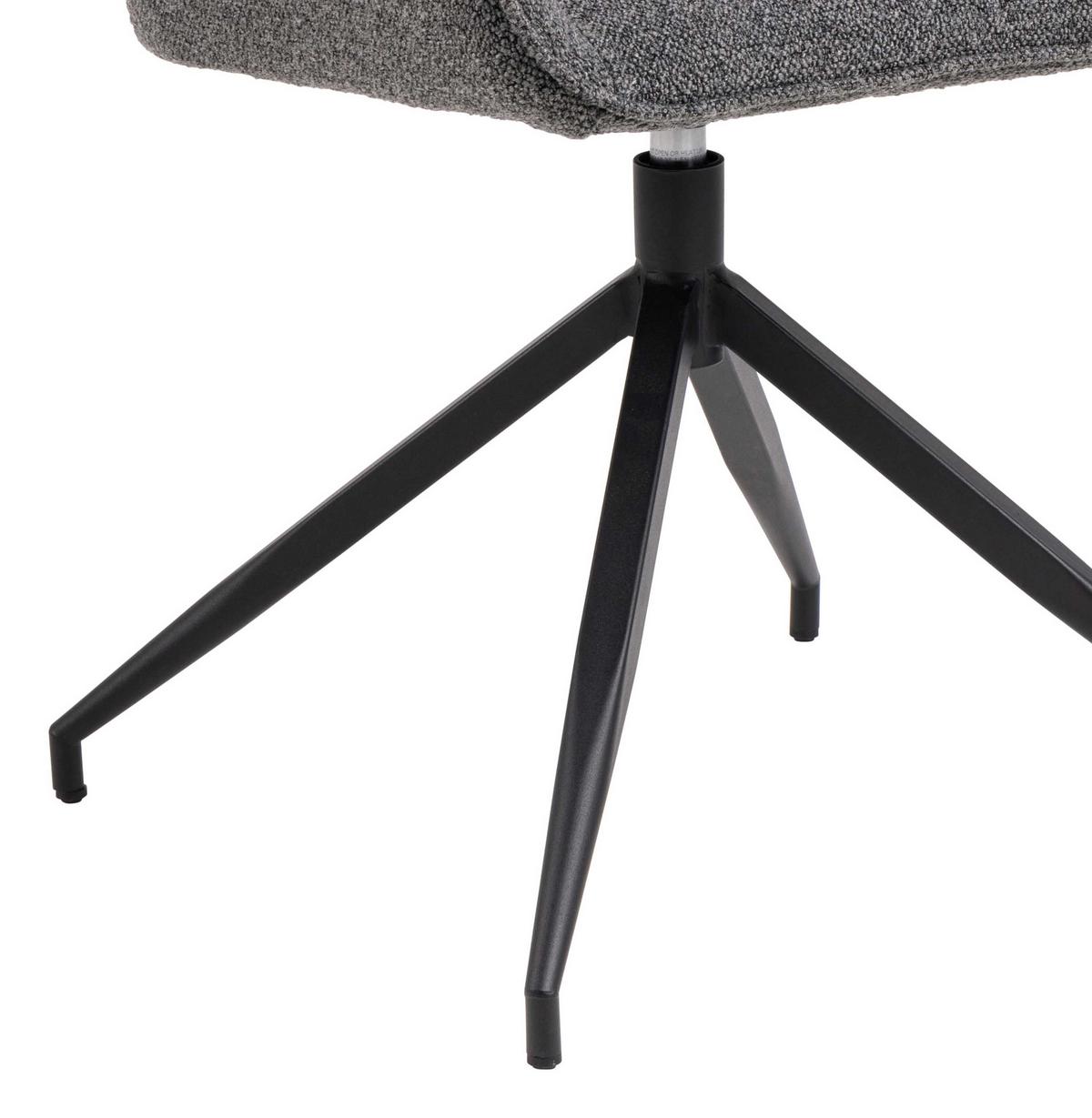 KRZESŁO Z PODŁOKIETNIKAMI BROOKE - antracytowy/czarny, Trend, metal/tkanina (57/82/54,5cm) - MID.YOU