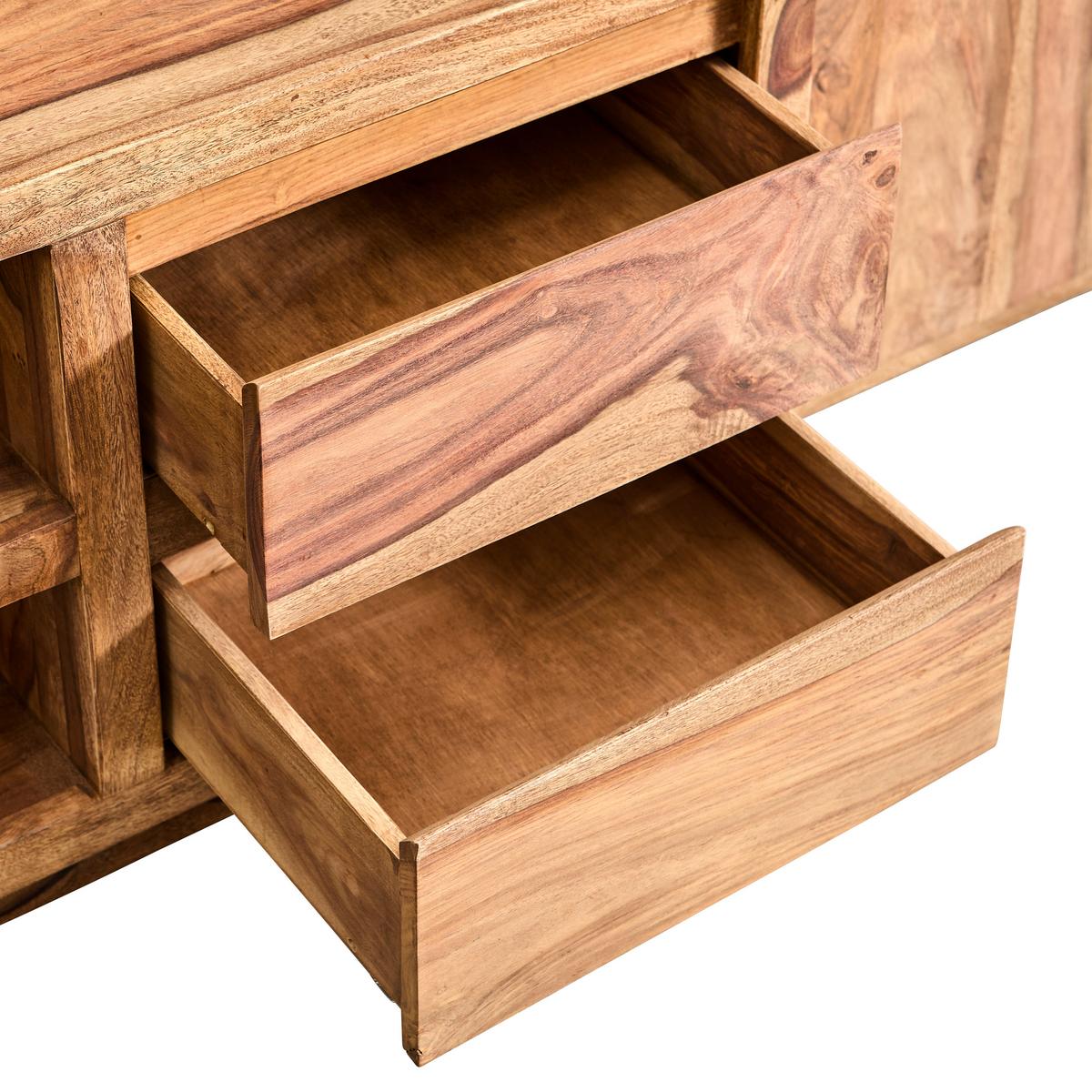 MEBLOŚCIANKA DO SALONU KALKUTA - kolor palisandrowy, Konventionell, drewno (265/175/40cm) - Livetastic