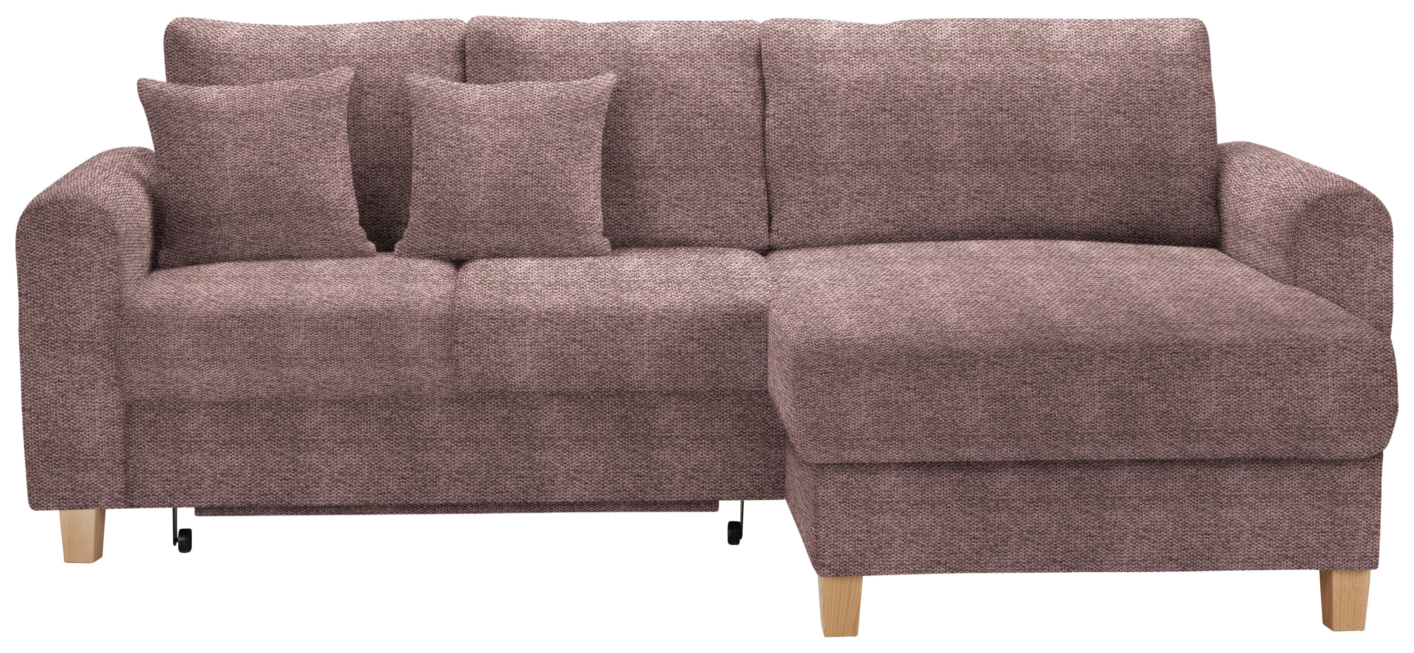 Wohnlandschaft Lille Flieder - Hellbraun/Flieder, MODERN, Holz/Textil (232/110/156cm) - Mömax