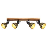 Strahler Lenna max. 40 Watt - Dunkelbraun/Goldfarben, Basics, Holz/Metall (80/12,5/25cm) - Globo