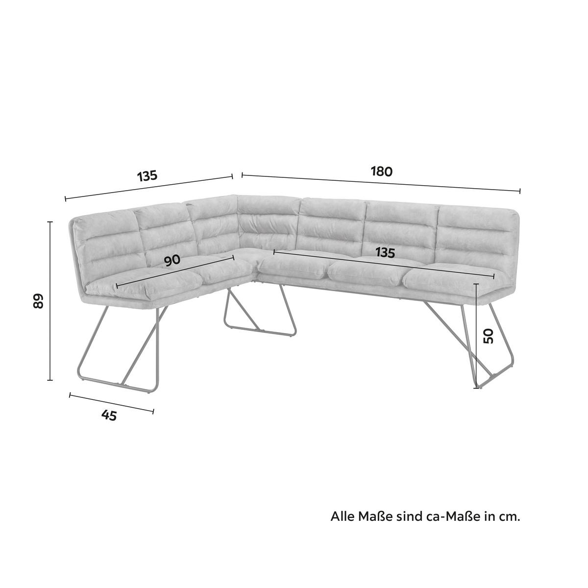 Klupa Kona - siva/crna, Moderno, drvo/metal (135/180cm) - Bessagi Home