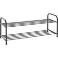 Schuhregal in Schwarz mit 2 ablagen - Schwarz, Metall (93/38/35cm) - MÖMAX modern living