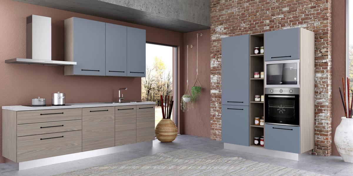 Blok Kuhinja S Aparatima Line 390 - siva/hrast sivi, Konvencionalno, drvo/metal (390/216-240/60cm) - Mömax