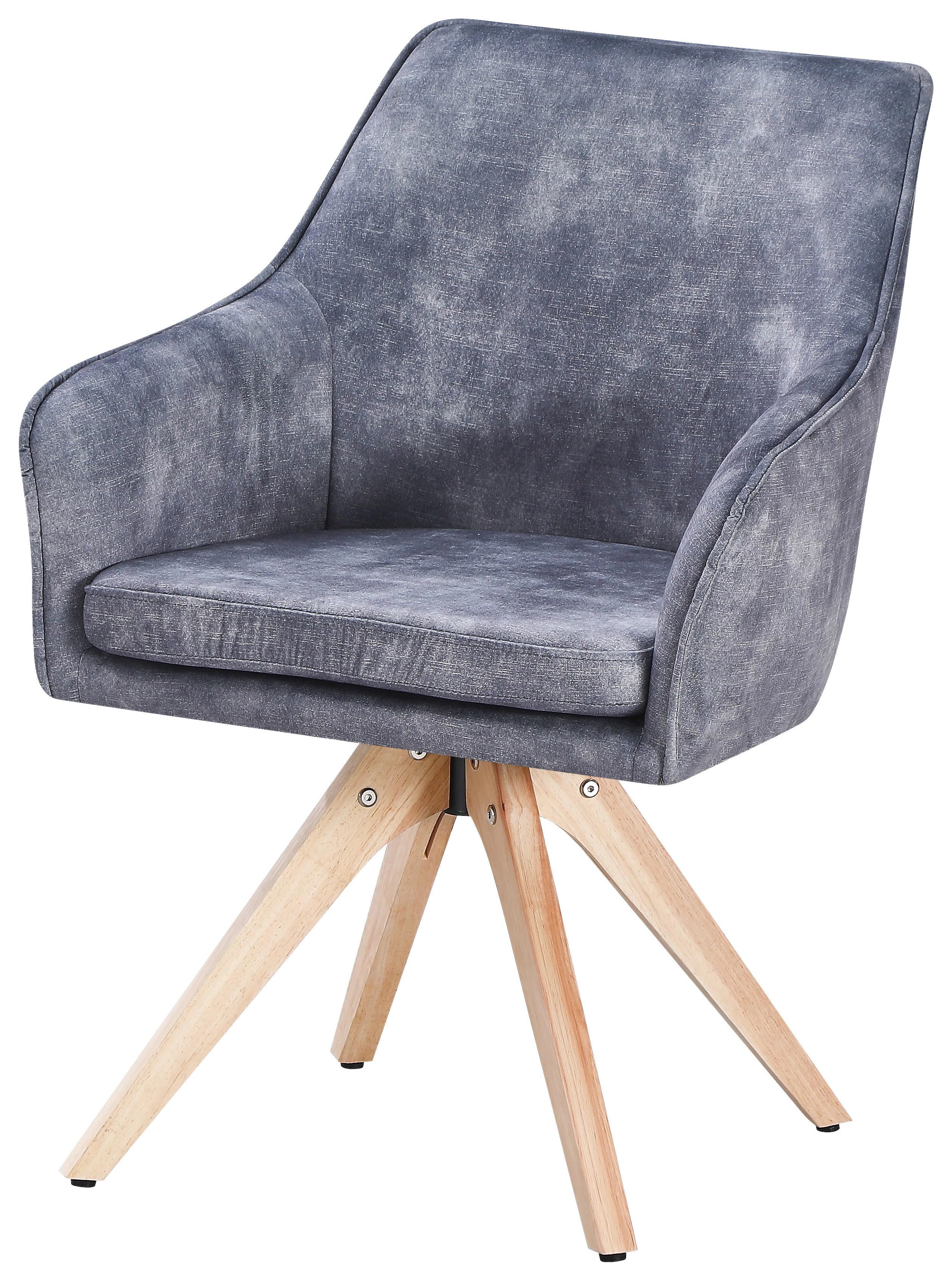 Stol Lisa, Svetlo Siva - siva/naravne barve, Konvencionalno, tekstil/les (62/83/63cm)