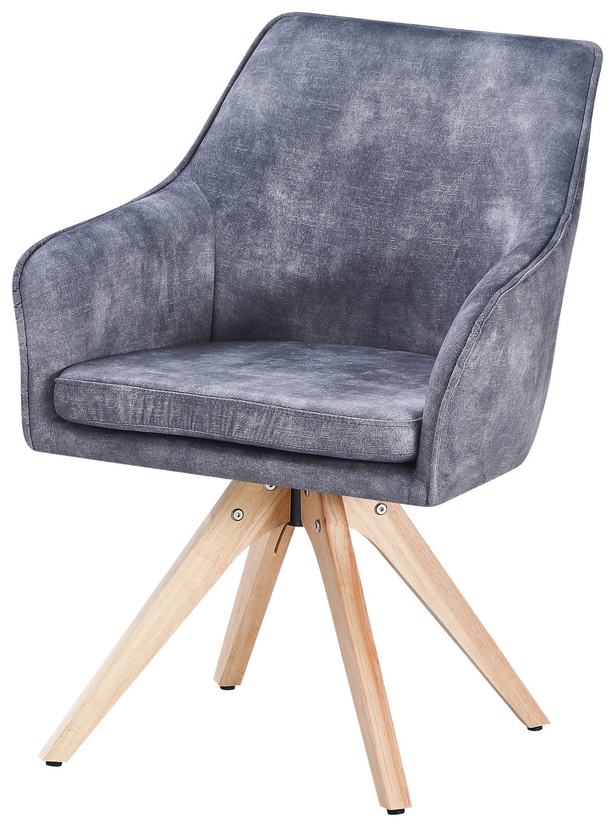 Stol Lisa, Svetlo Siva - siva/naravne barve, Konvencionalno, tekstil/les (62/83/63cm)